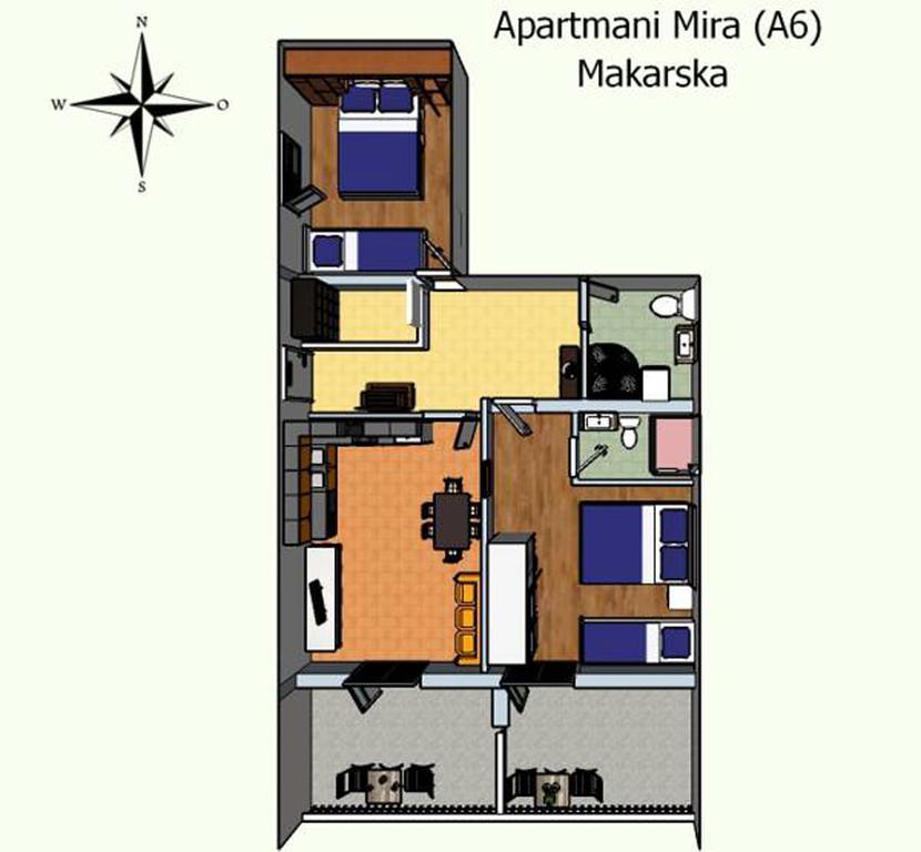 Apartments Mira Makarska Szoba fotó